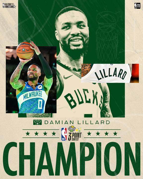 三分大赛也看表！利拉德卫冕三分王 成历史第8人